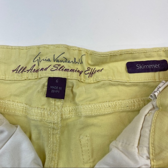 🟢 Free! Gloria Vanderbilt Skimmer Capris Yellow Size 6 - Picture 3 of 11